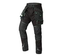 NEO TOOLS Premium Pro Pantalon de Travail 100% Toile de Coton 425 g/m² Renfort en Cordura NYCO sur Les Poches, Les Genoux, Le Dos et Le Bas des Jambes, Noir, M