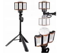 NEO TOOLS Projecteur de travail sans fil 5000 lm, IP44, hauteur réglable jusqu'à 200 cm, projecteur de chantier rechargeable avec trépied, temps de travail jusqu'à 15 heures, possibilité de travailler