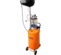 NEO TOOLS Récupérateur d'huile Chariot de récupération d'huile Récupérateur d'huile voiture - avec réservoir de contrôle - 70 l - Hauteur : 1320-1600
