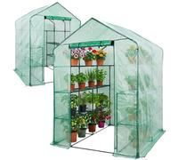 NEO TOOLS Serre d intérieur 143 x 143 x 195 cm, Film PVC, Pliable, Structure en métal revêtu par pulvérisation, Facile à Monter, Fermeture éclair