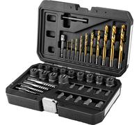 NEO TOOLS Set de 40 extracteurs de vis : CRV/CRMO/S2, forets à métaux, douilles, compatible avec visseuse à percussion, coffret robuste