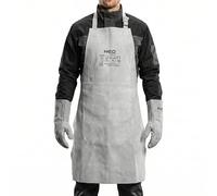 NEO TOOLS Tablier de soudure en cuir de haute qualité 60 x 90 cm Protection durable pendant les travaux de soudage Courroie de cou réglable et ignifuge et ceinture de taille (Option 1)