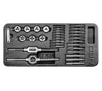 NEO TOOLS Tarauds et matrices, jeu de 31 pièces, insert