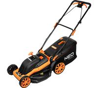 NEO TOOLS Tondeuse à gazon (1800W, largeur de coupe 44 cm, fonction mulching, bac de ramassage 45L) Tondeuse à gazon électrique, hauteur de coupe 25-75mm