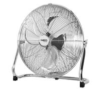 NEO TOOLS Ventilateur de sol 100W, diamètre 45 cm, boîtier métallique chromé, 3 vitesses de ventilation