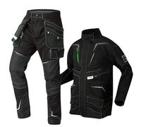 NEO TOOLS Vêtement de travail : ensemble de combinaison de travail avec | Pantalon de travail, ensemble de vêtements de travail, pour mécanicien, vêtements de travail robuste, nombreuses poches