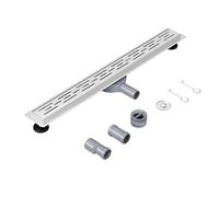 Neodrain Caniveau de Douche Italienne 70cm Acier Inoxydable 360° Siphon Sol Anti Odeur avec Filtre de Cheveux Filtre à Cheveux pour Salle de Bain, Extérieur