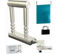 NeoDynamic - Cadenas Exterieur Etanche - Antivol U, Gros Cadenas Inox Marine, Longue Tige pour Portail, Antivol Garage, Container, Réglable en 5 Positions, Comprend un Sac et petit cadenas.