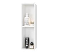 Neohomee Niche de douche murale en acier inoxydable 304 - Double étagère de rangement pour salle de bain - 60 x 20 x 10 cm - Blanc