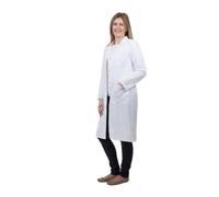 neoLab Blouse de laboratoire femme en tissu mixte coton-polyester, col à revers, blanche, taille 42