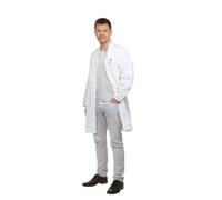 neoLab Blouse de laboratoire homme en coton blanc, col à revers, blanche, taille 50