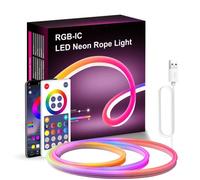 Néon, 3 mètres RGB LED néon cordon lumineux avec télécommande, barre de néon changement de couleur intelligent, bande de LED