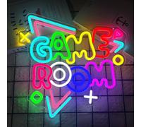 Neon LED Gaming, Décoration Murale pour Chambre Gamer et Salle de Jeux, Enseigne Lumineuse Néon avec USB et Variateur d'Intensité, Cadeau pour Ados et Adulte, Accessoire Bar et Deco Chambre