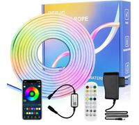 Neon Ruban LED, 12V RGB Bande LED, Bluetooth Flexible Néon en Silicone avec APP/Télécommande, Etanche IP67, Synchronisation Musicale, pour Fête, Jeux, Décoration Intérieure et Extérieure (3m)