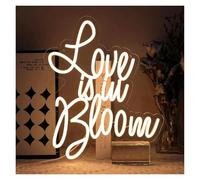 néon signe Enseigne Murale Romantique Au Néon «Love Is In Bloom» Pour Bar, Chambre À Coucher, Fiançailles, Mariage, Décoration 38.5x32.5cm