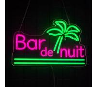 néon signe Enseigne Néon "Bar De Nuit" Avec Palmier