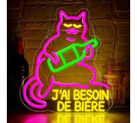 néon signe Enseigne Néon "J'ai Besoin De Bière" À Intensité Variable