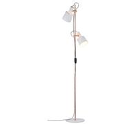 Neordic Lampadaire Haldar E14 max. 2x20W Blanc#Cuivre Dépoli Métal