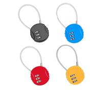 Neoreser Lot de 4 cadenas à combinaison à 3 chiffres réinitialisables avec câble pour salle de sport, casier, valise (4 couleurs)