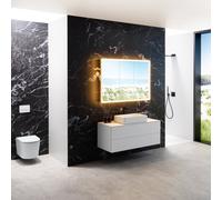 neoro ! LA salle de bains design complète, avec armoire de toilette, meubles, plan de toilette, WC, douche et robinetterie, Bad-des-Monats-Set3,