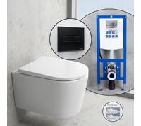 neoro n50 Pack complet WC suspendu SilentPowerFlush et bâti-support neeos,, BN0510WH+16601BM#SET,