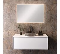 neoro n60 Meuble bas l: 120 cm, 1 tiroir, vasque n40 groove Ø 40 cm fumé inspire, avec miroir éclairé n20,, BN0757WM+BN0750FT+BEA038MI,