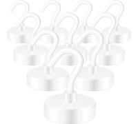 Neosmuk Lot de 10 crochets magnétiques très résistants, aimant puissant de 4,1 kg avec crochet pour réfrigérateur, crochets industriels super résistants en néodyme pour suspension, cintre magnétique
