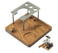 NEOUZA Station Tassage Cafe 54 mm 7-en-1 pour Breville Sage | Hauteur reglable, bois sapele, panneau inox, pieds antiderapants, feutre anti-rayures, barista maison