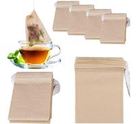 NEPAK Lot de 600 sachets à thé jetables avec cordon de serrage, papier 100% naturel non blanchi 7 x 9 cm