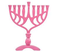 Ner Mitzvah Bougie colorée Menorah unique Hanoukka standard Bougies géométriques 7.5” haut 7,5 pouces rose