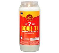 Ner Mitzvah Bougie Yartzeit 7 jours - Mémorial casher Yahrtzeit et bougie Yom Kippour dans un support en plastique