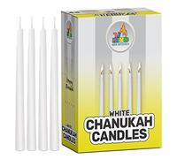 Ner Mitzvah Bougies Hanouka Blanches - Sans Gouttes Hanukkah Candles Bougie Hanouka De Taille Standard - Cire De Qualité Supérieure - 44 Bougies Par Boîte