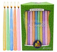 Ner Mitzvah Bougies Hanouka - Décorées Sans Gouttes Bougie Hanouka De Taille Standard - Hanukkah Candles Cire De Qualité Supérieure - 45 Bougies par Boîte - Bleu et Blanc