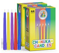 Ner Mitzvah Bougies Hanouka Multicolore - Sans Gouttes Hanukkah Candles Bougie Hanouka De Taille Standard - Cire De Qualité Supérieure - 44 Bougies Par Boîte - Paquet de 2