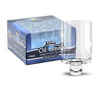 Ner Mitzvah Hanukkah Menorah Glass Oil Cups â€“ Elegant Holders for Oil for Shabbos and Chanukah â€“ Durable Quality, Long-Lasting - (9 Pack)