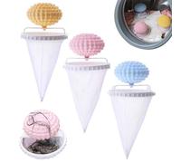 Neroyaner Lot de 3 Attrape-Peluches pour Le Linge Filtre Flottant pour Machine à Laver Filet Anti-Peluches avec Boules de Machine à Laver éliminateur Poils Chien