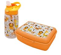 NERTHUS FIH 1014 set bouteille acier inoxydable sac sandwich et sac à dos enfant lions école
