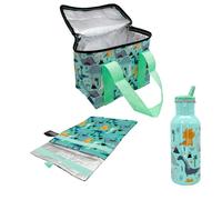 NERTHUS FIH 1287 Set Dinosaures Isotherme Sac à déjeuner + Bouteille Ultraléger + Sac à goûter