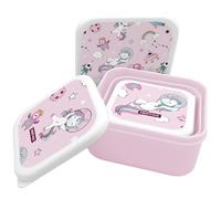 NERTHUS FIH 1326 Boîtes alimentaires empilables pour enfants, ensemble de 3 contenants pour enfants sans BPA, Licornes