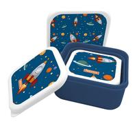 Nerthus FIH 1328 lunchbox enfant triple empilable espace set 3 contenants sans BPA idéal pour l école