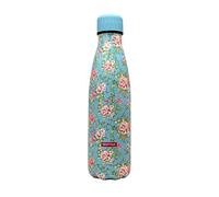 NERTHUS Fih 775 Bouteille Double Paroi Motif Petites Fleurs Vert 500 ML, Acier Inoxydable, sans Bpa, 18/8