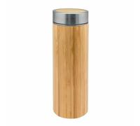 NERTHUS FIH 800 Thermo Thé en Acier, Double paroi, infuseur, Flacon, Tasse de Voyage, théière en Verre, 0,36 l, Acero Inoxidable, 360 ML, Bambou