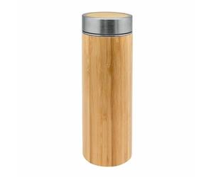 NERTHUS FIH 800 Thermo Thé en Acier, Double paroi, infuseur, Flacon, Tasse de Voyage, théière en Verre, 0,36 l, Acero Inoxidable, 360 ML, Bambou