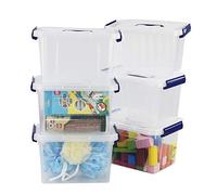 Nesmilers 6 Litres Boîte de Rangement, Boîte en Plastique avec Couvercle, 6 Paquets