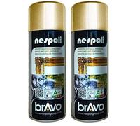 NESPOLI Aérosol peinture professionnelle effet chromé or 400 ml (Lot de 2)