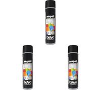 NESPOLI Aérosol peinture professionnelle noir mat 600 ml (Lot de 3)