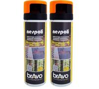 NESPOLI Aérosol traceur de chantier orange fluorescent 500 ml (Lot de 2)