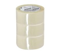 Nespoli N9930194706 Lot de 3 rubans d'emballage Transparent 50 mm x 66 m