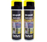 NESPOLI Peinture aérosol traceur de chantier jaune fluorescent 500 ml (Lot de 2)