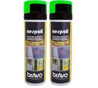 NESPOLI Peinture aérosol traceur de chantier vert fluorescent 500 ml (Lot de 2)